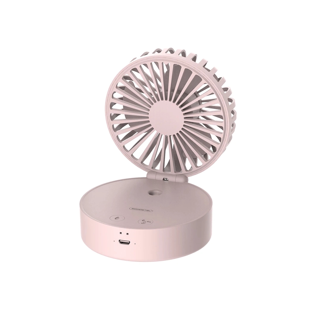 Mini Ventilador Plegable Multifuncional Rosado Somostel - Miniatura 2