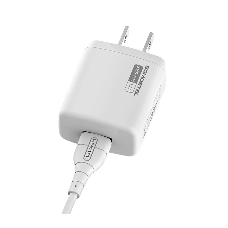 Cargador 2 En 1 Con Cable Para iPhone Color Blanco Somostel - Miniatura 2