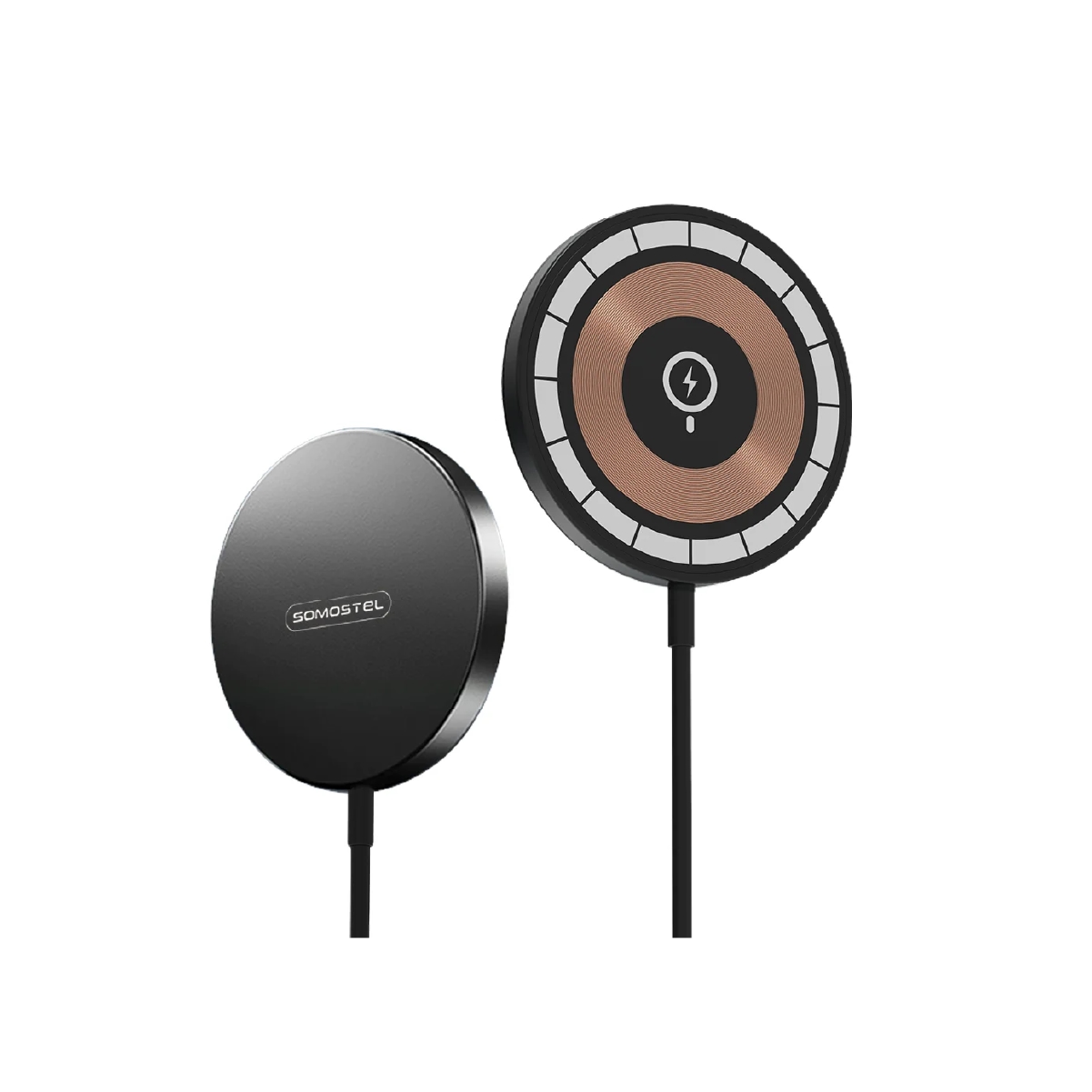 Cargador Magnético Inalámbrico 15W Negro Somostel - Miniatura 2