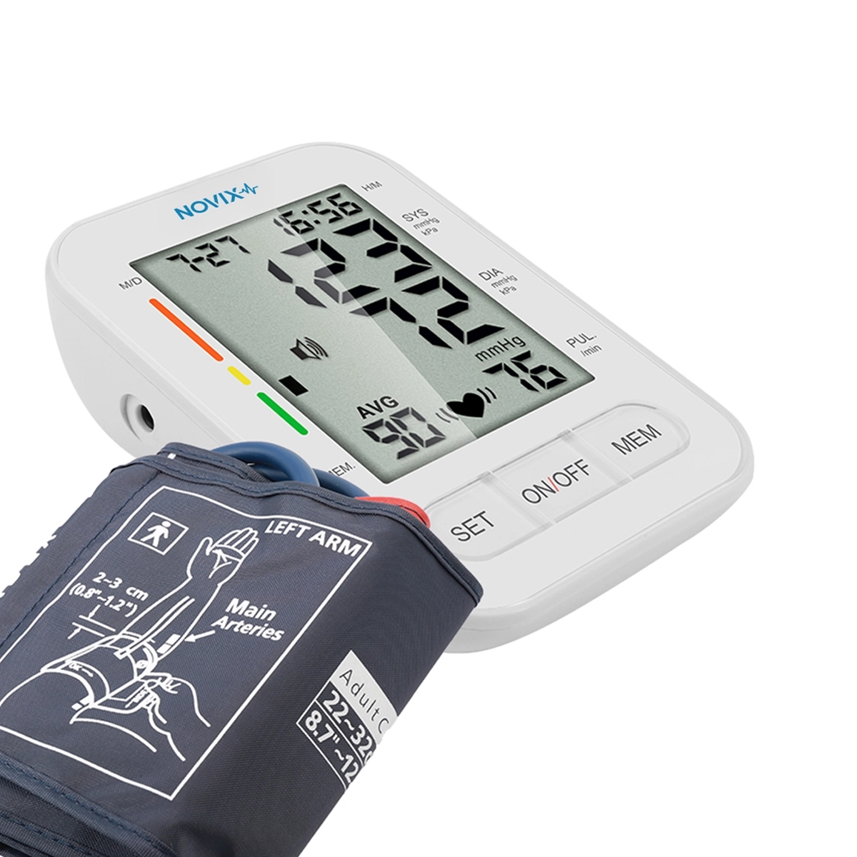 Tensiómetro Digital De Brazo Pantalla LCD Color Blanco Novix - Miniatura 2