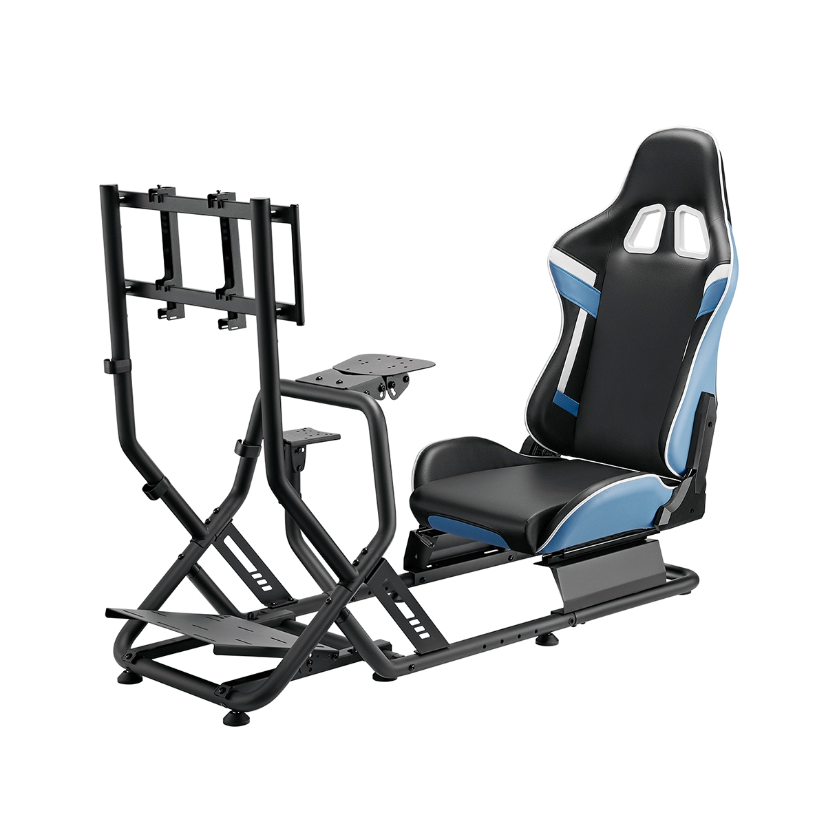 Cabina Simulador De Carreras Con Soporte Para Monitor Color Negro Y Azul Destek - Miniatura 2