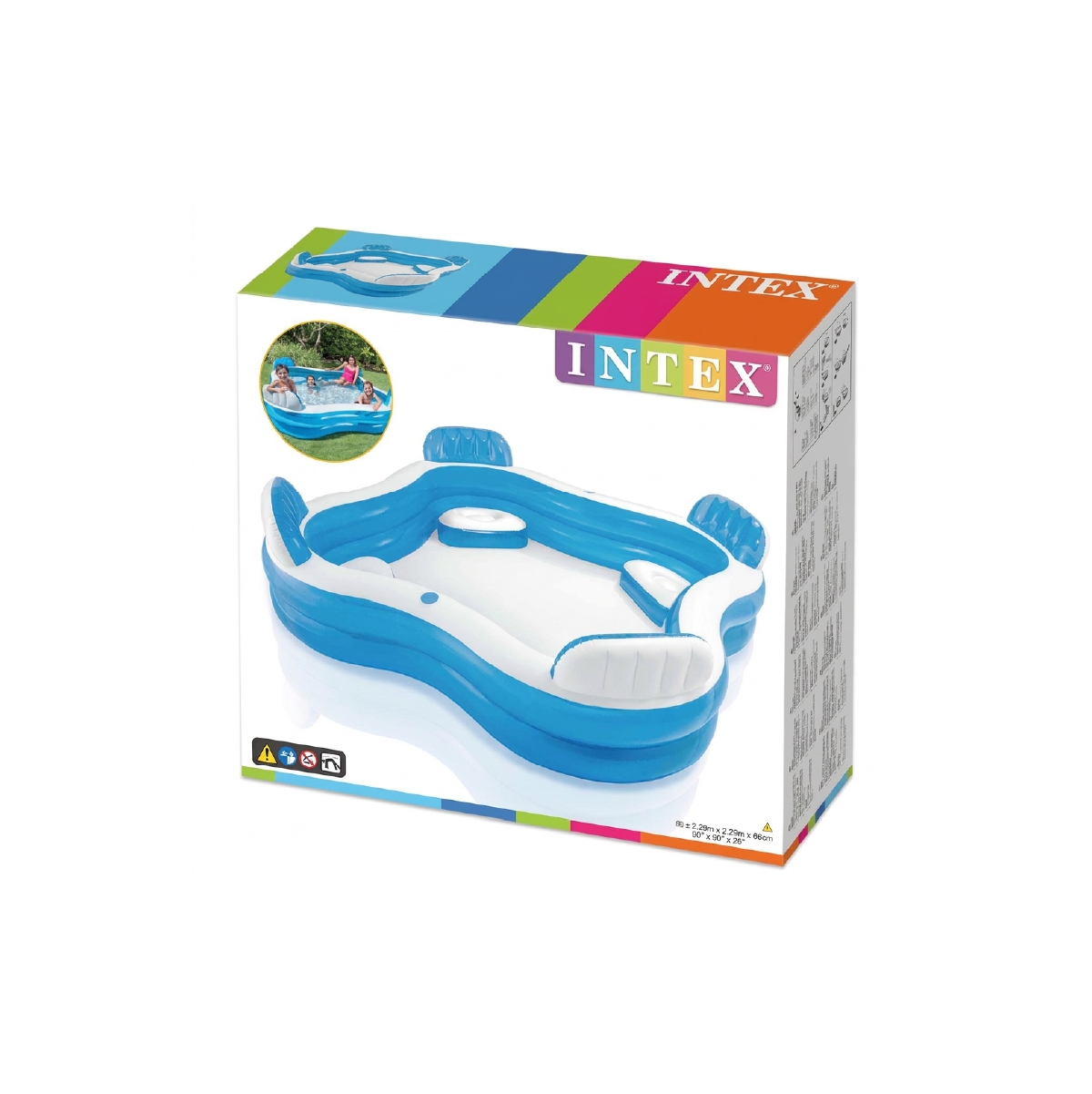 Piscina Inflable Con Asientos Y Portavasos Intex - Miniatura 2