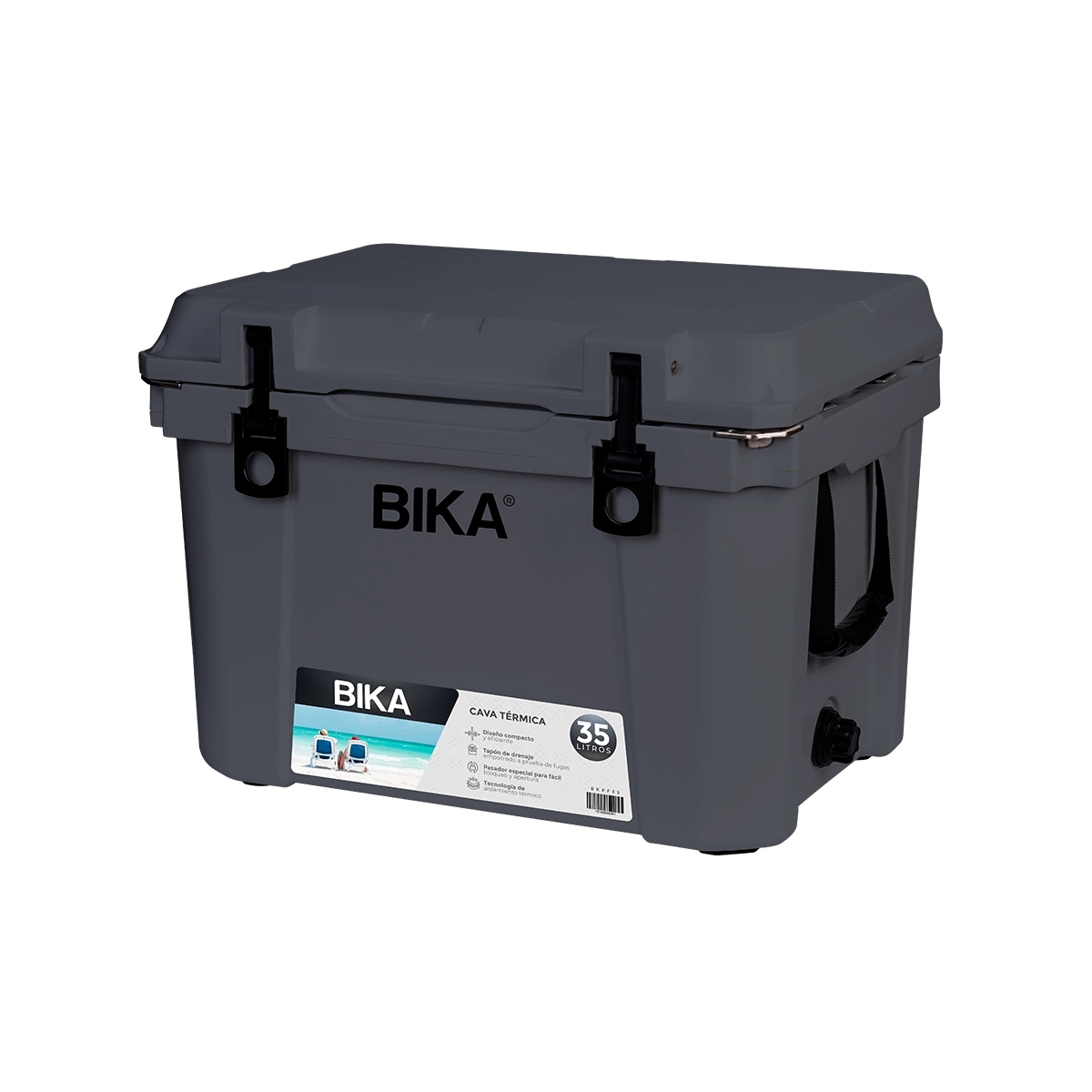 Cava Térmica 35 Litros Color Gris Bika - Miniatura 2