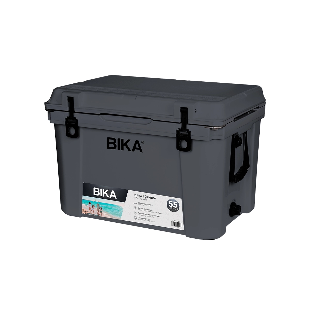 Cava Térmica Familiar 55 Litros Color Gris Bika - Miniatura 2