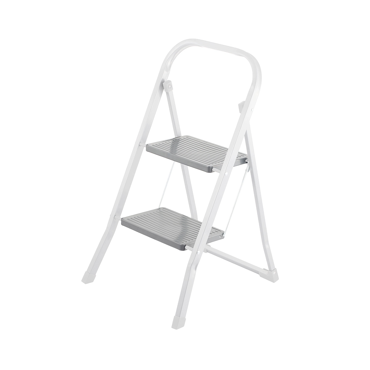 Escalera Doméstica De Acero Inoxidable Color Blanco Bika - Miniatura 2