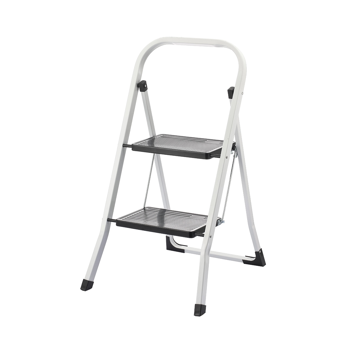 Escalera Doméstica De Acero Inoxidable Color Blanco Bika - Miniatura 3