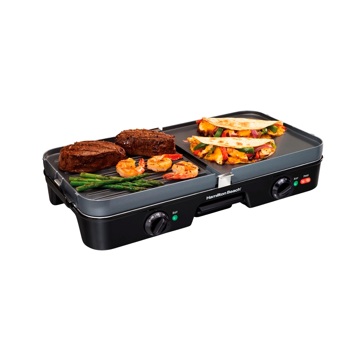 Parrilla Dual Eléctrica Antiadherente En Acero Inoxidable Hamilton Beach - Miniatura 2