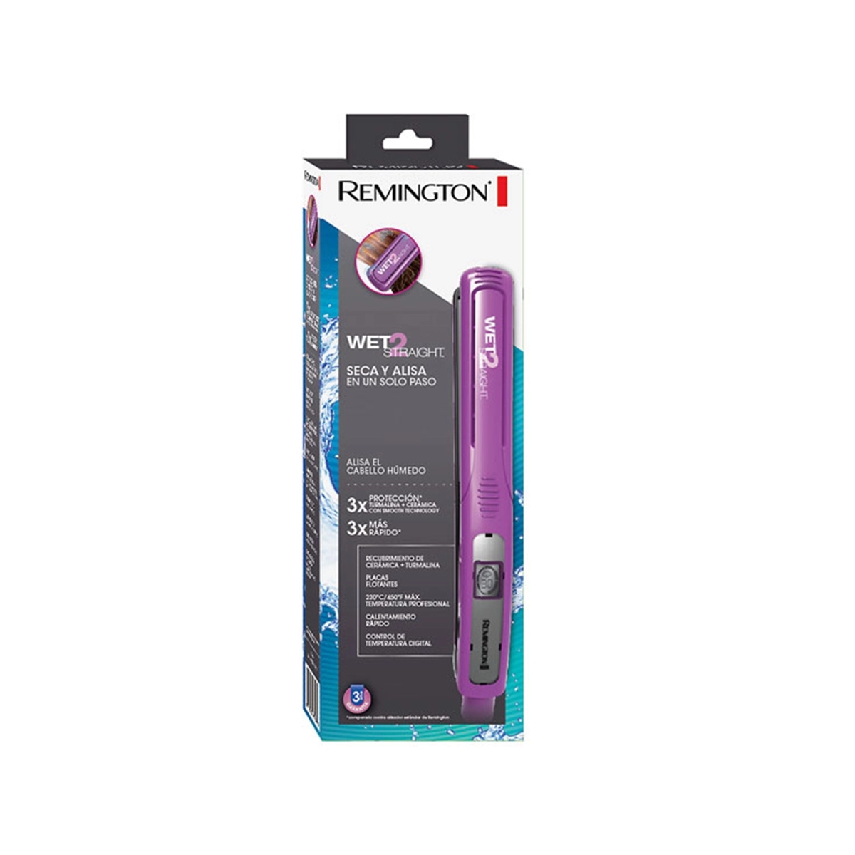 Plancha Alisadora Para Cabello Color Morado Remington - Miniatura 4