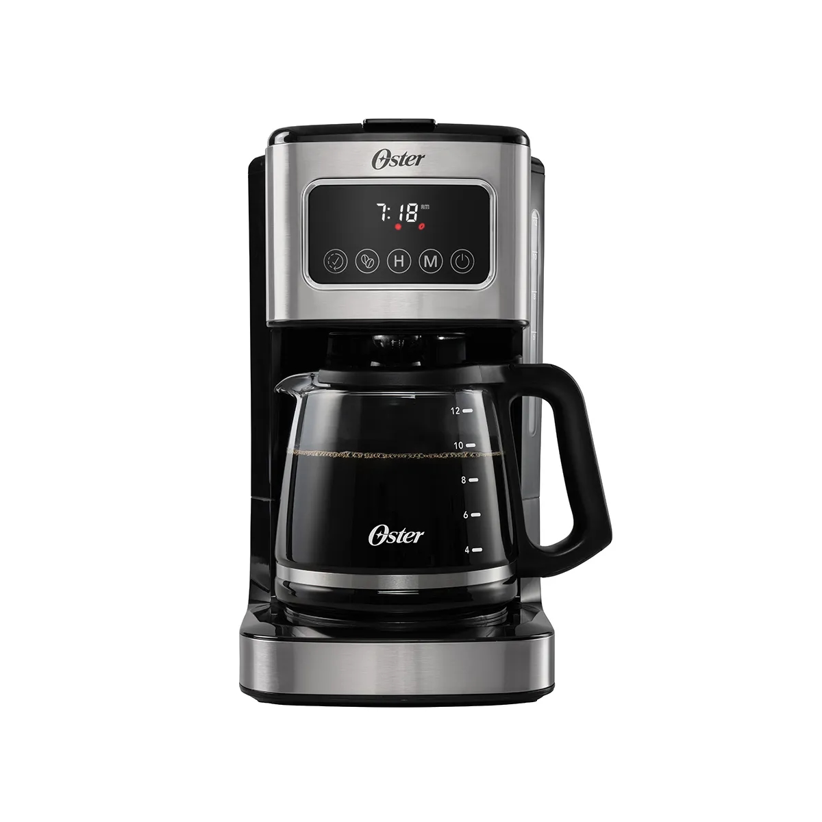 Cafetera 12 Tazas Con Panel Tactil Color Plata Oster