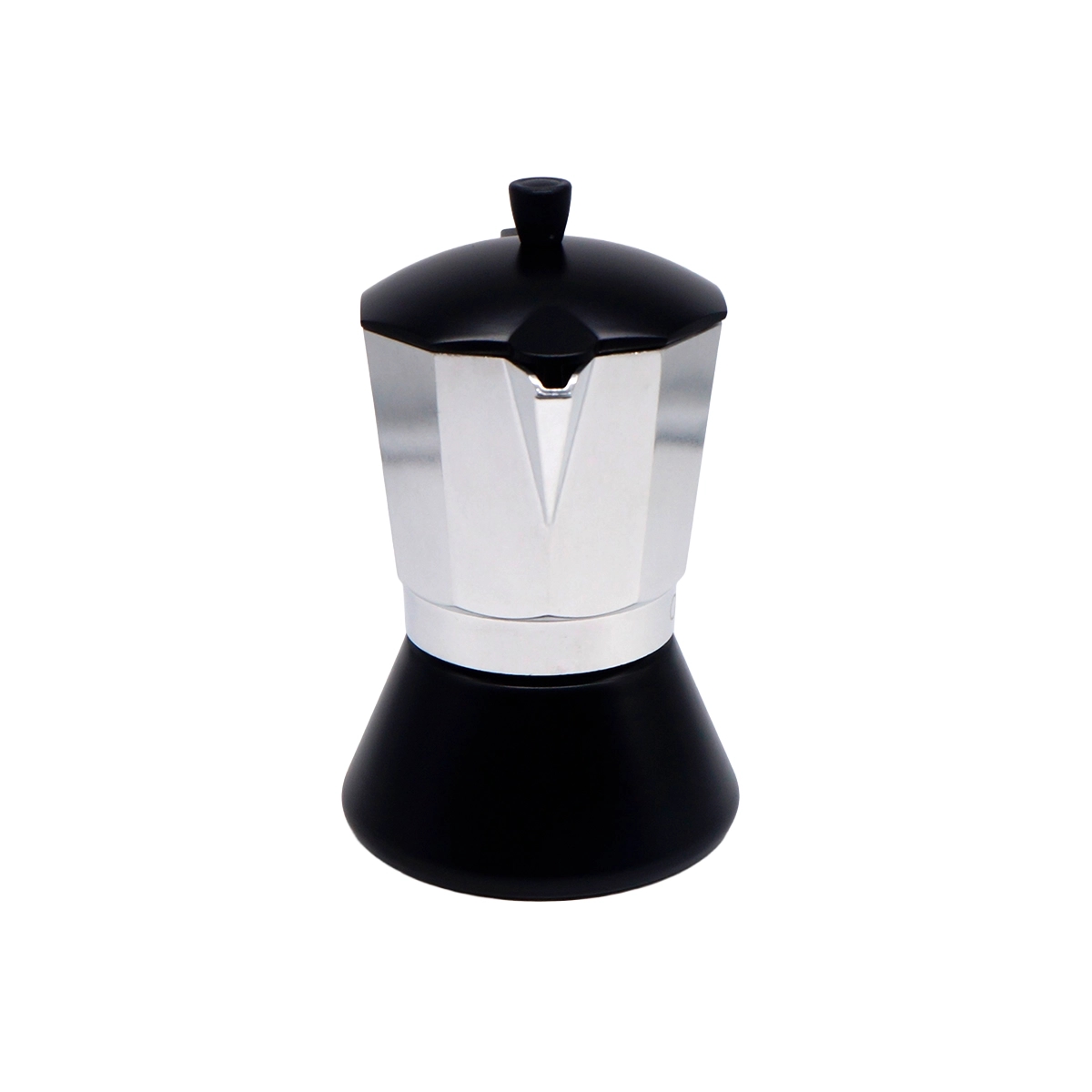Cafetera 09 Tazas Color Negro y Plata Greca - Miniatura 2