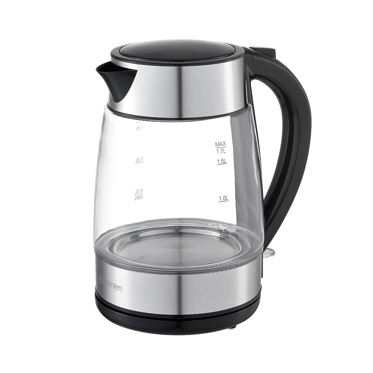 Tetera Eléctrica 1.7 Litros De Borosilicato Y Acero Inoxidable Bremen - Miniatura 2