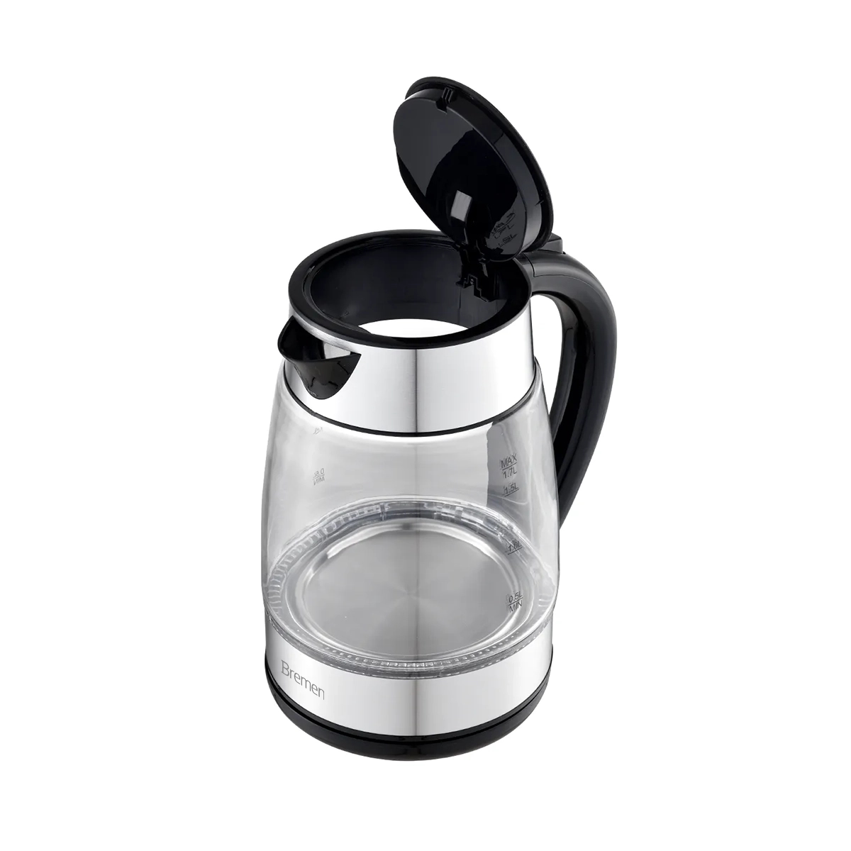 Tetera Eléctrica 1.7 Litros De Borosilicato Y Acero Inoxidable Bremen - Miniatura 4