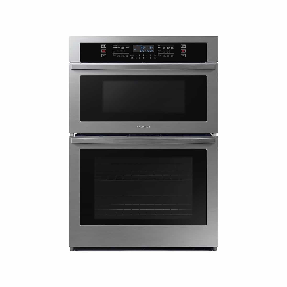 Horno Eléctrico Doble De 30 Pulgadas con Microondas Acero Inoxidable Color Gris Samsung