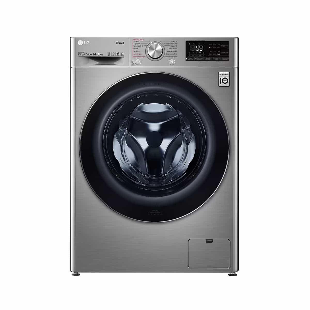 Lavadora Y Secadora Carga Frontal De 14 Kg Color Gris LG