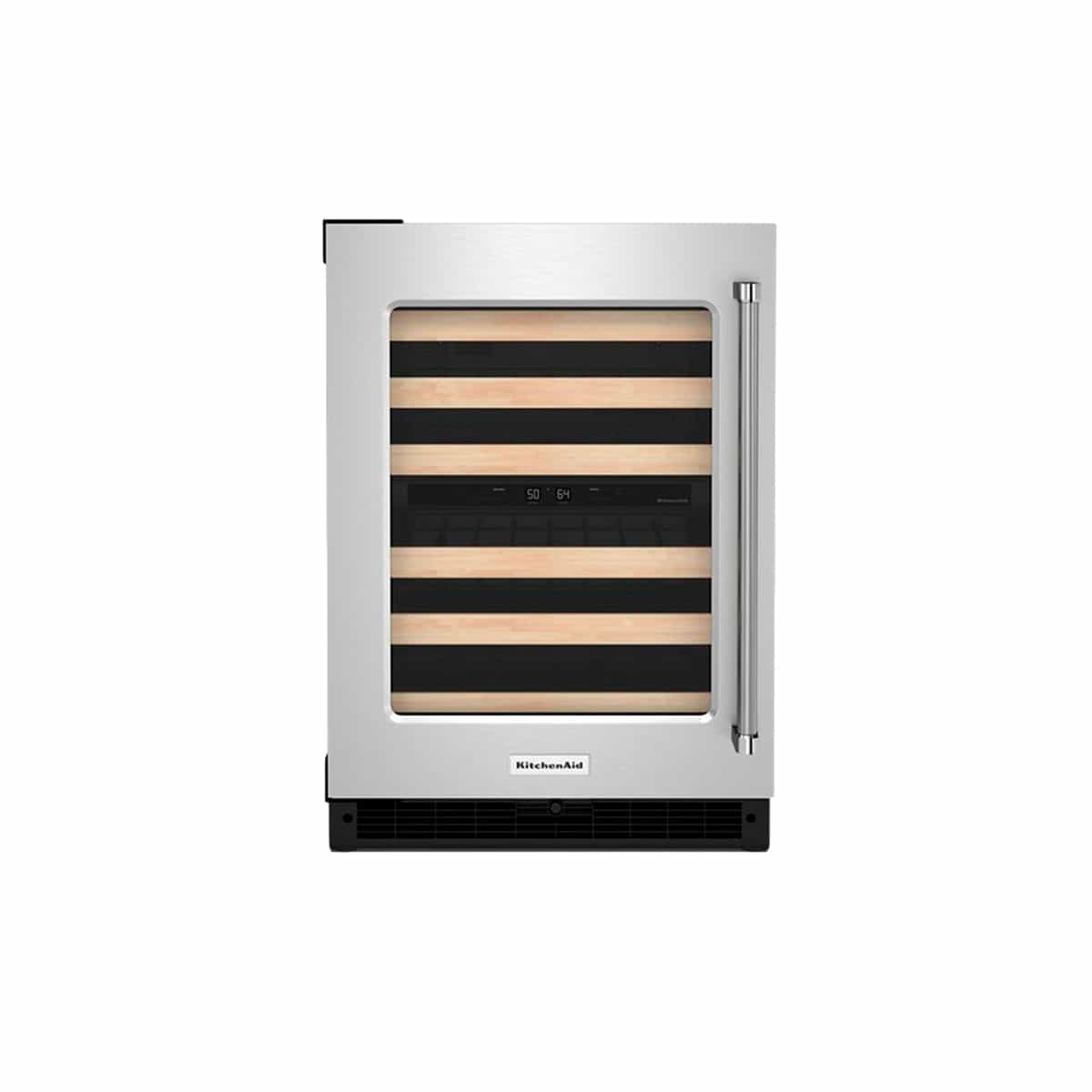 Vinera de 46 Botellas y 6 Niveles Color Plata con Repisas de Madera KitchenAid