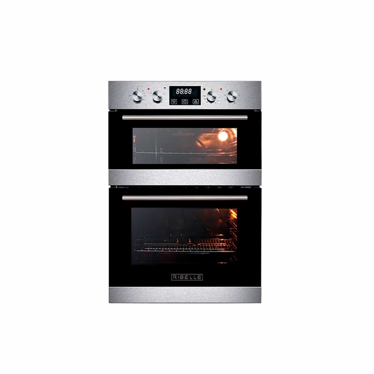 Horno Doble Eléctrico 24 Pulgadas Acero Inoxidable Ribelle