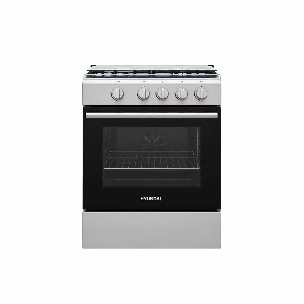 Cocina A Gas De 4 Hornillas Y 24 Pulgadas Color Plata Hyundai
