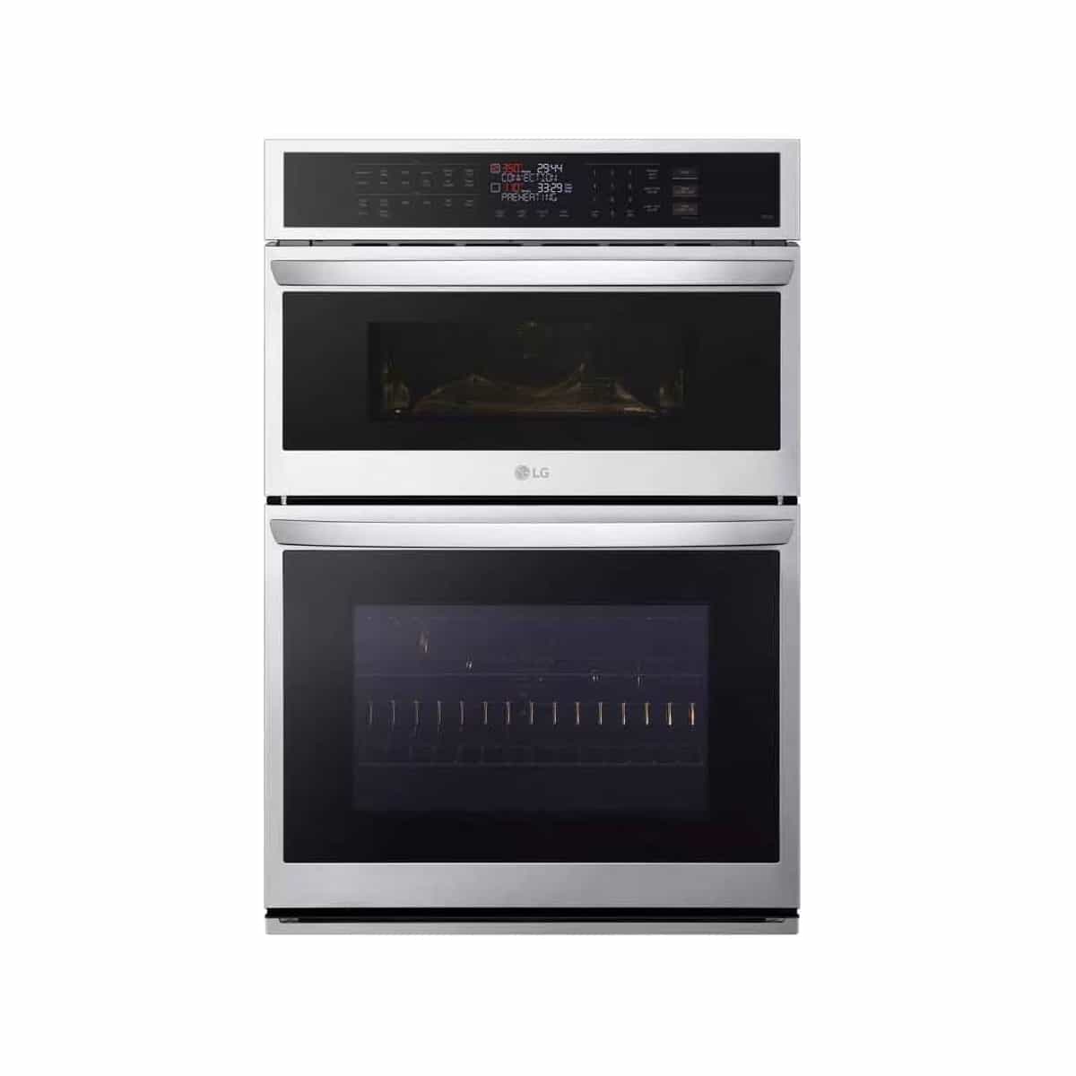 Horno Doble Eléctrico Inteligente de 30 Pulgadas con Air Fry y Microondas Acero Inoxidable LG