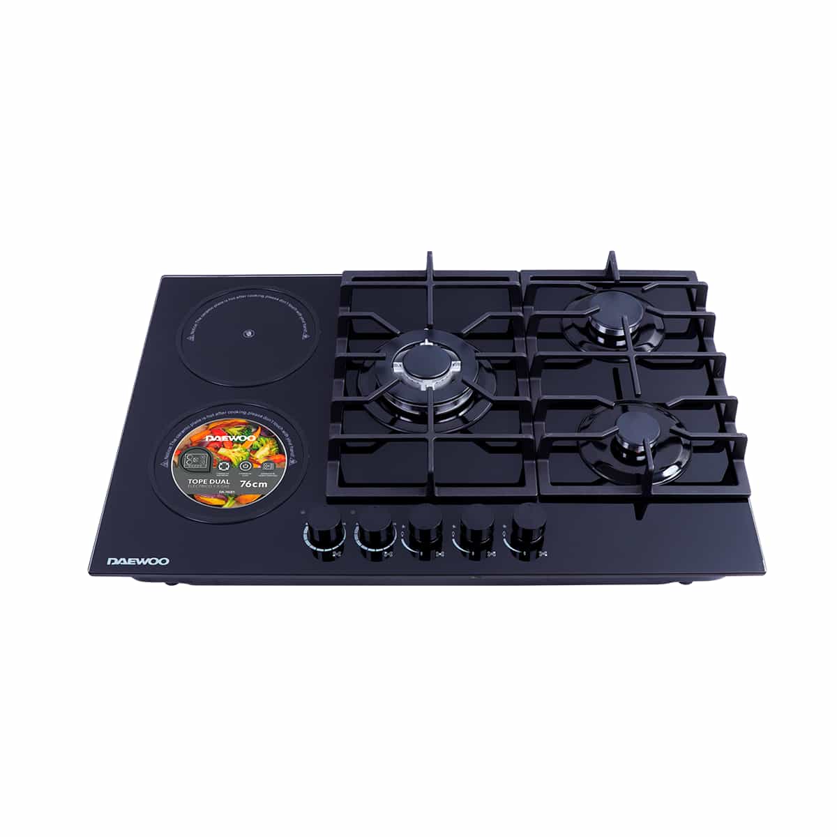 Tope Dual Eléctrico y Gas 76cm 5 Hornillas Daewoo