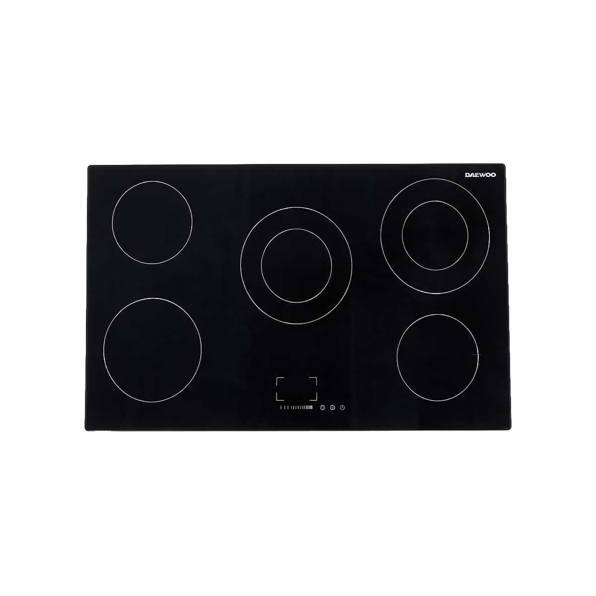 Tope De Cocina Eléctrico 90 Cm Vidrio De 5 Hornillas Daewoo