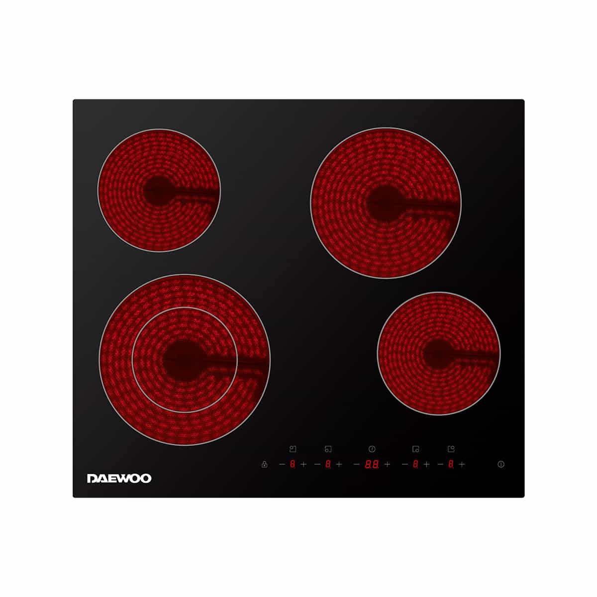 Tope de Cocina Eléctrico de 60 Cm con 4 Hornillas Daewoo
