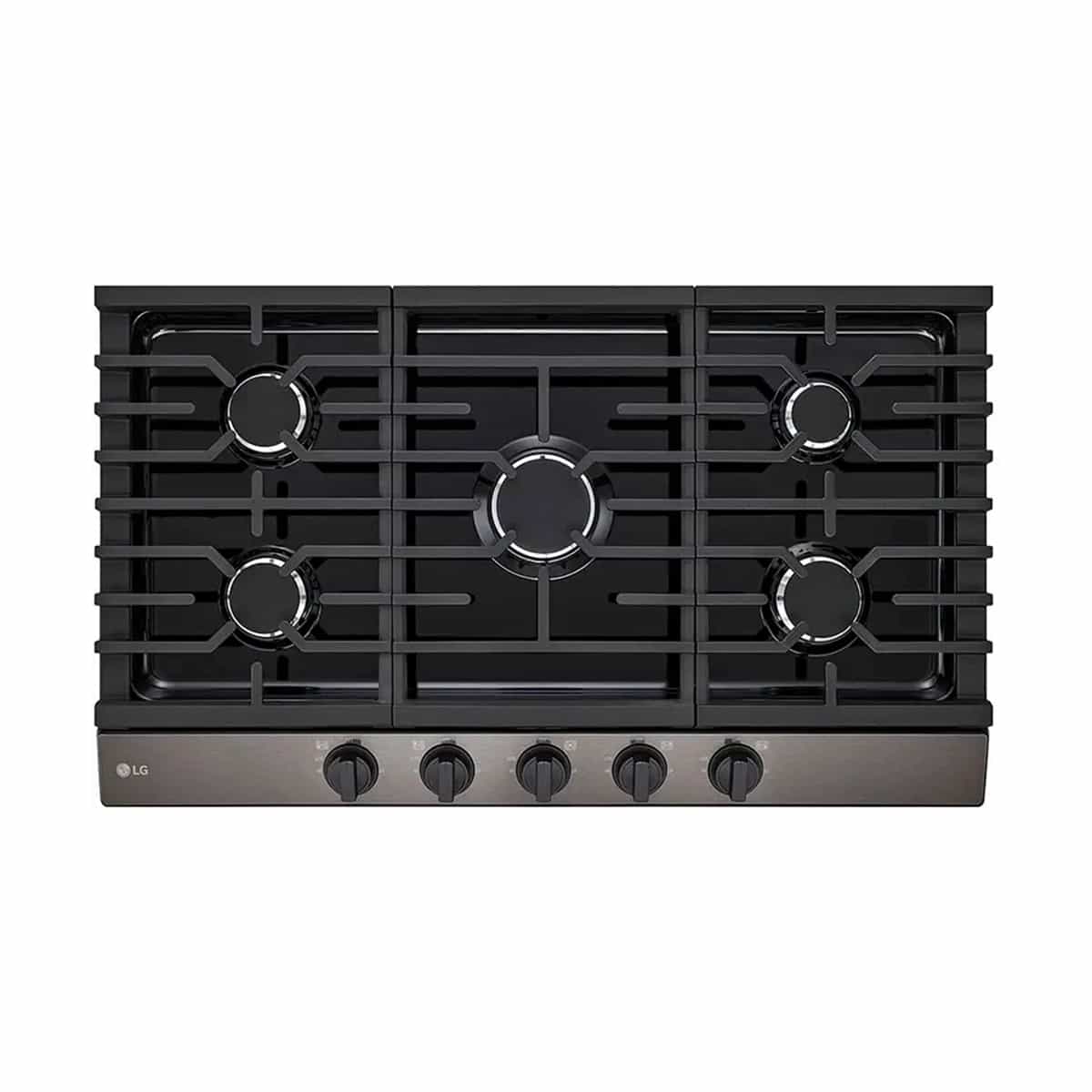 Tope de Cocina a Gas de 90 Cm con 5 Hornillas en Vitrocerámica Color Negro LG