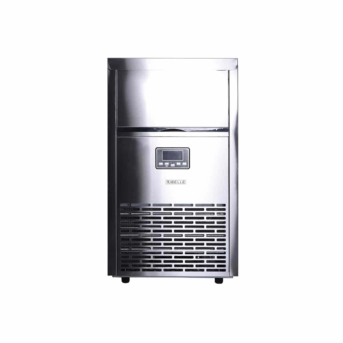 Fabricador De Hielo 45 Kg Acero Inoxidable Plata Ribelle