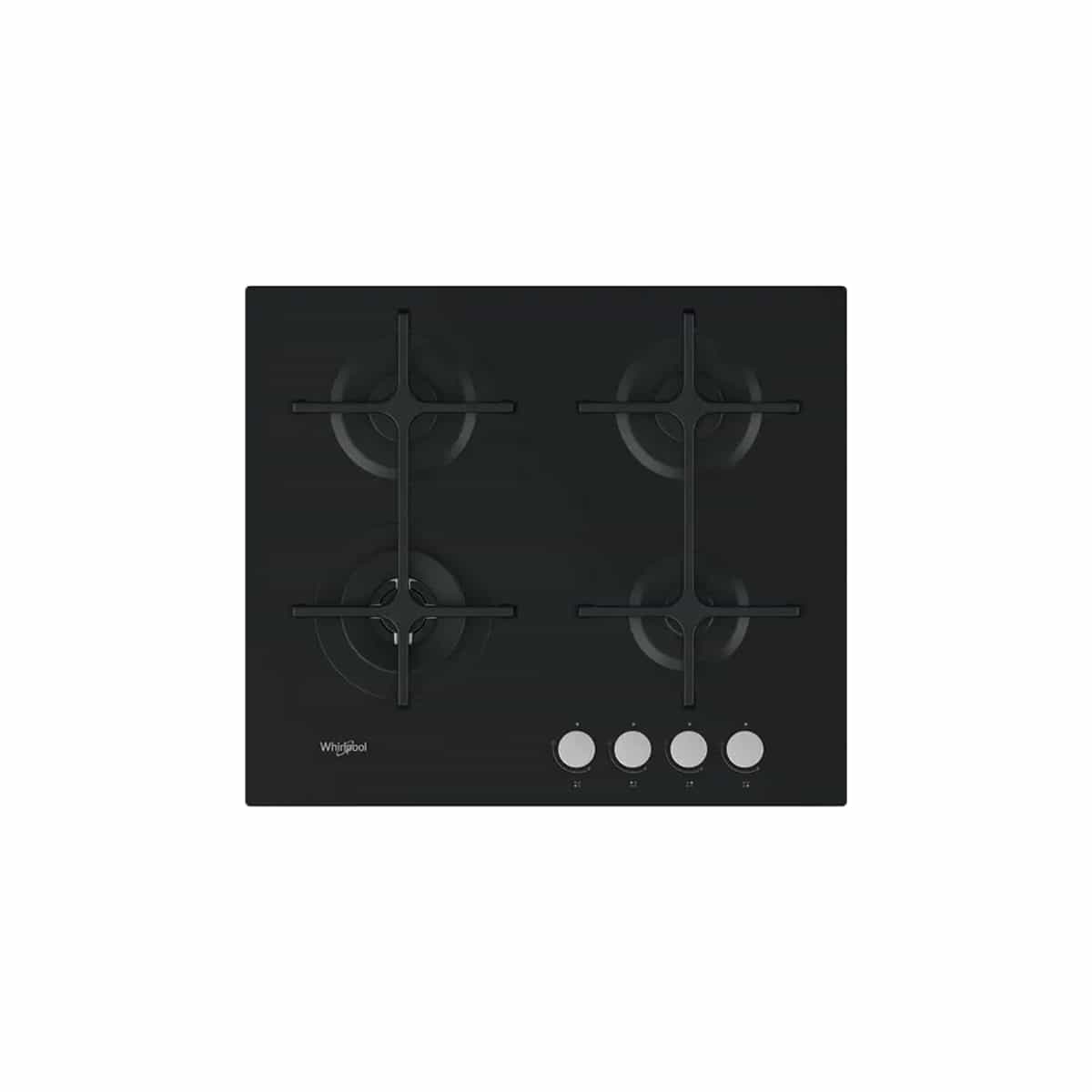 Tope a Gas de 60 Cm con 4 Hornillas Negro Whirlpool