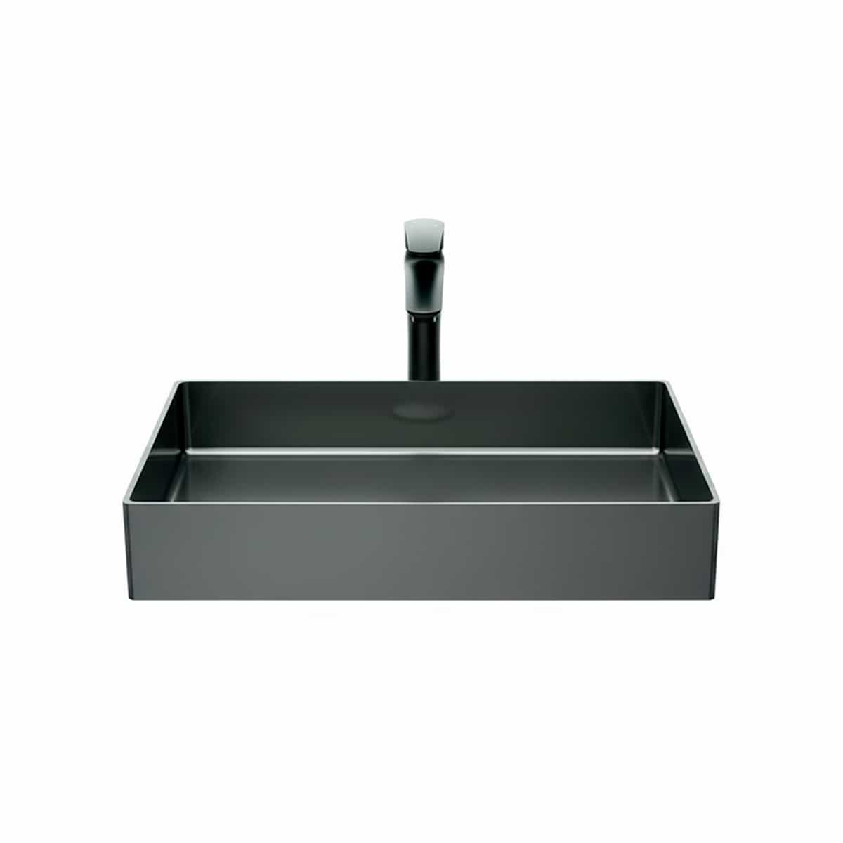 Lavamanos Rectangular Sobre Tope Color Negro Ribelle