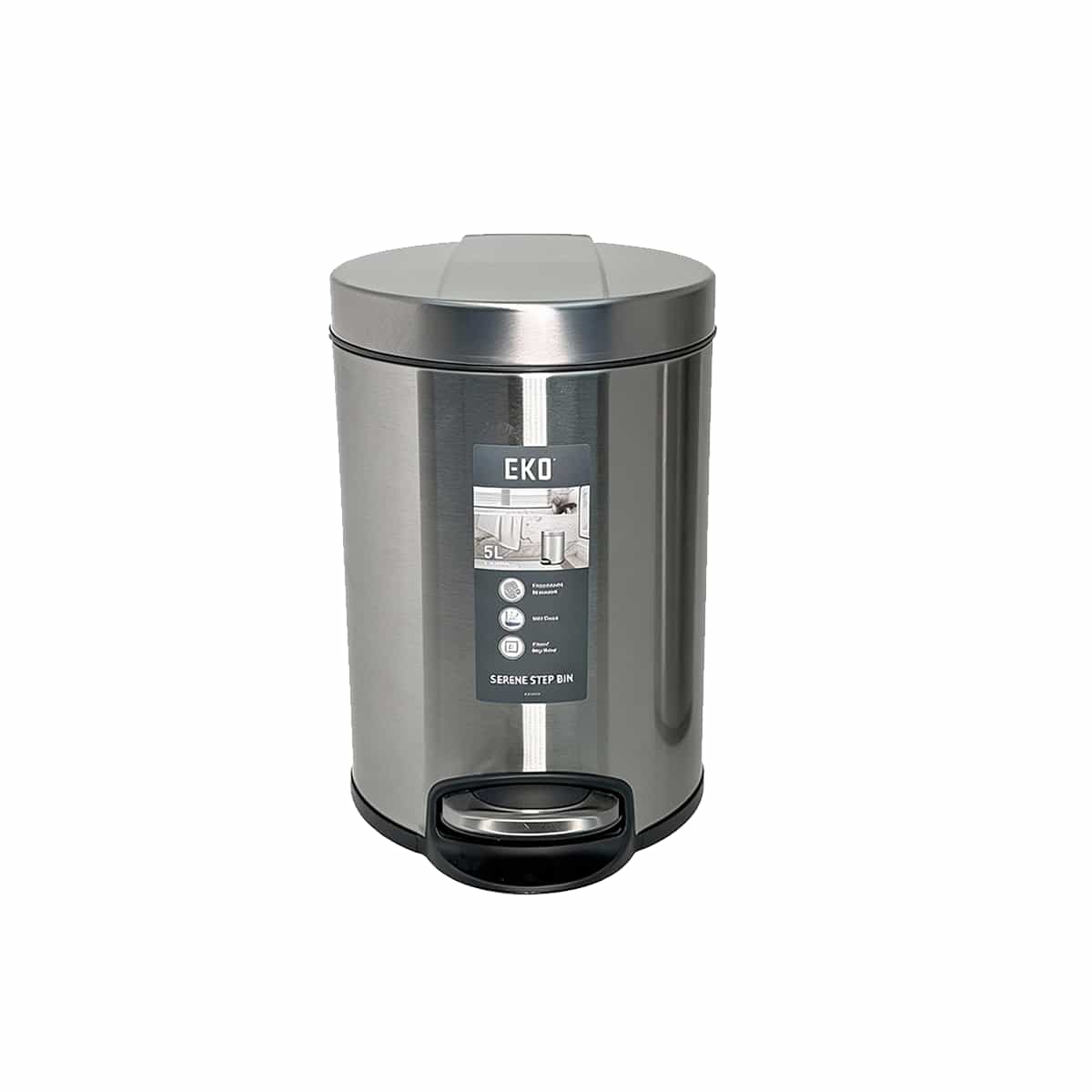 Papelera de Pedal 5 Litros color gris Eko