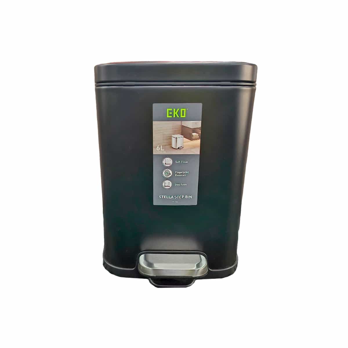 Papelera de Pedal 6 litros color gris EKO