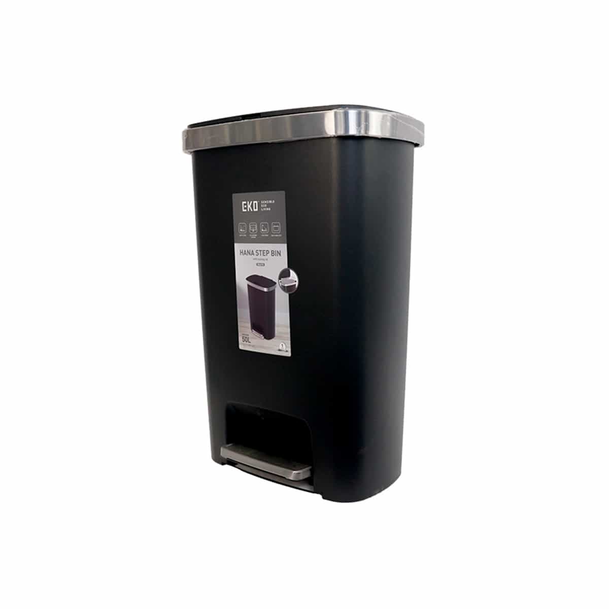 Papelera Premium 50 Litros Color Negro Eko