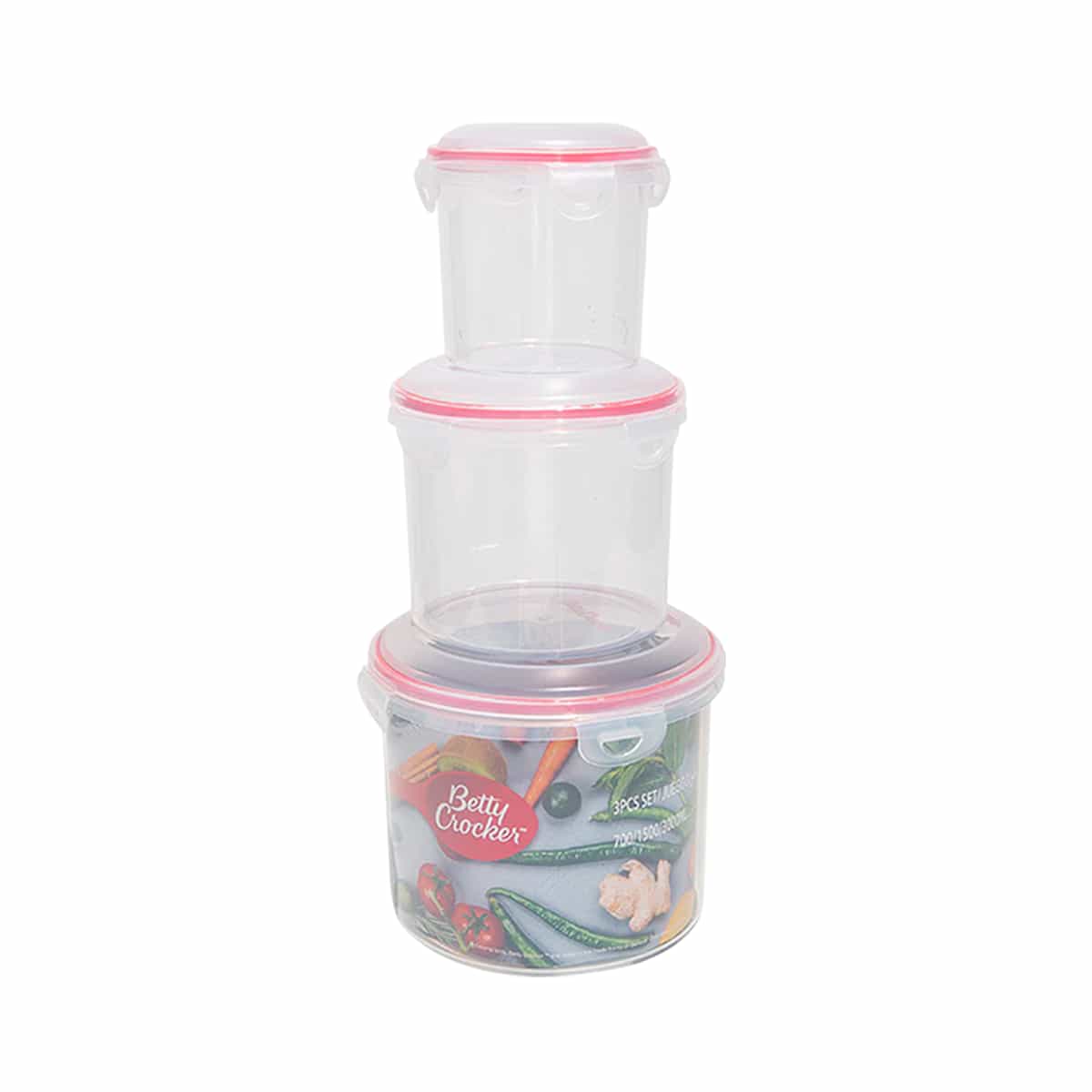 Envases Plásticos Cilíndricos 3 Piezas Betty Crocker