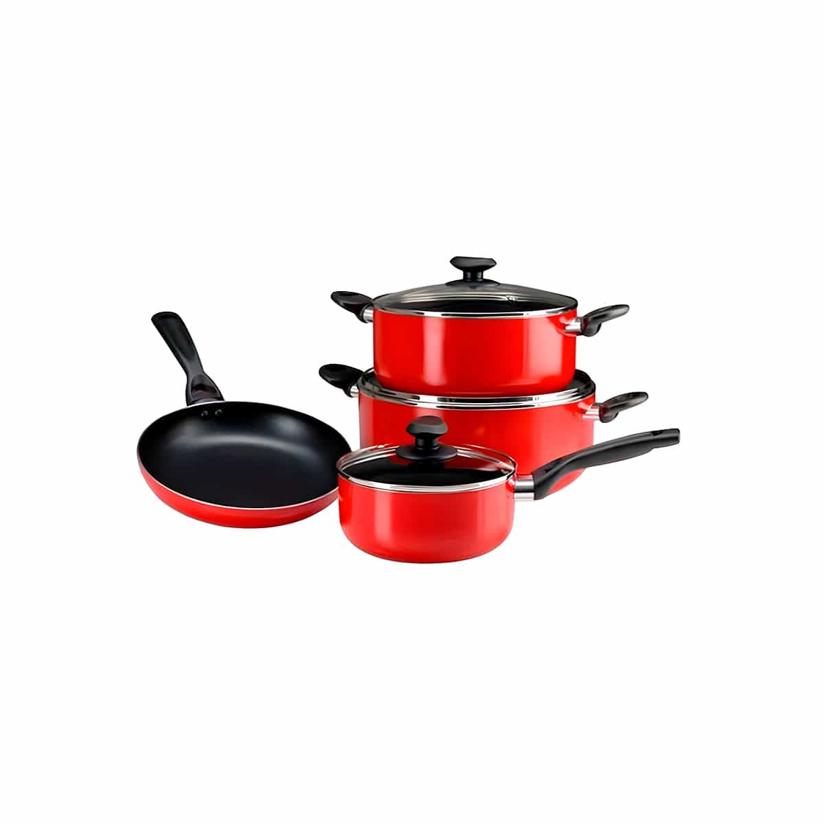 Juego De Ollas 7 Piezas color Rojo Betty Crocker