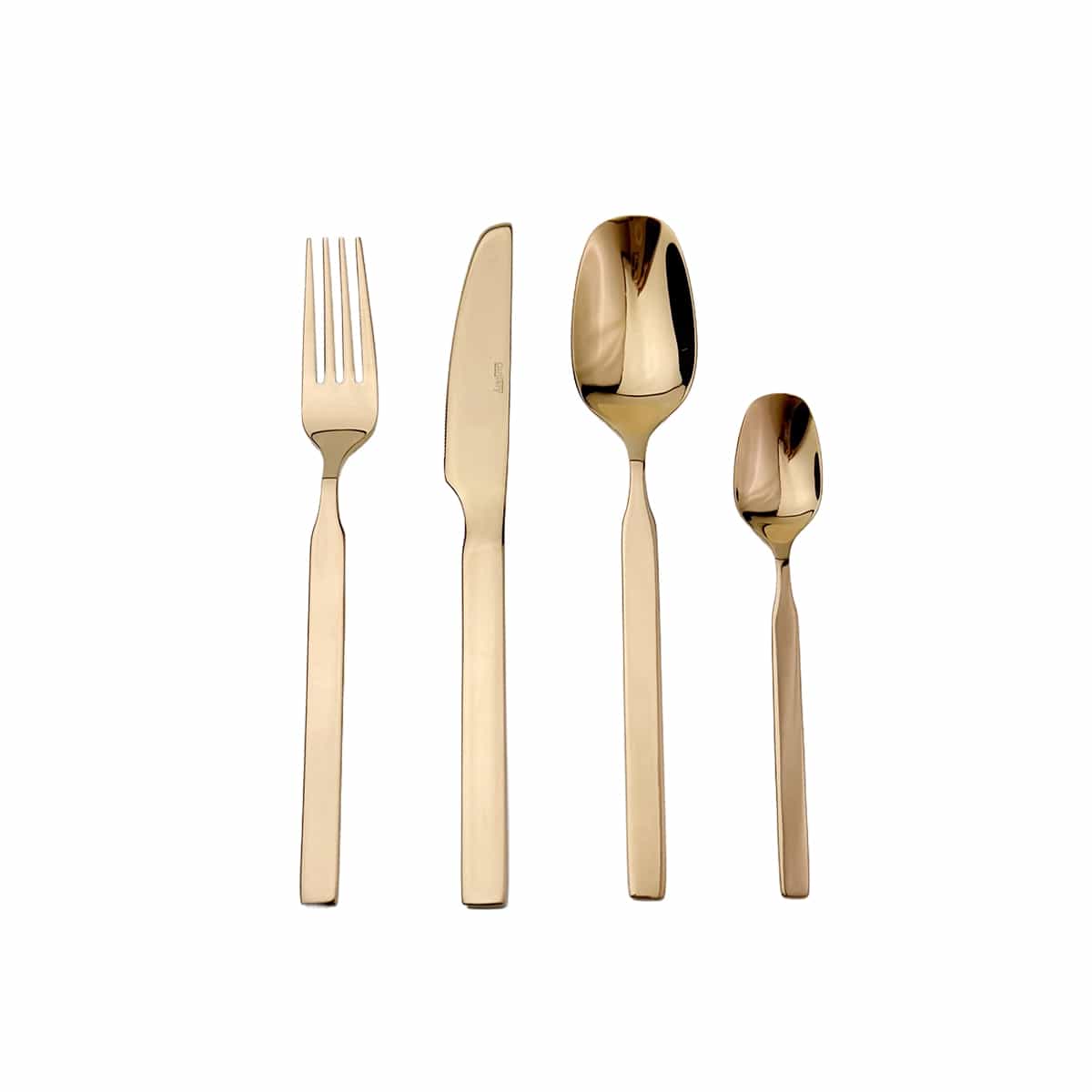 Juego De Cubiertos 16 Piezas Mango Liso Color Rose Gold Cutlery