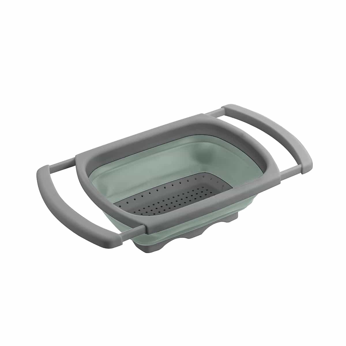 Colador Extensible Y Plegable Color Gris y Verde Baker House