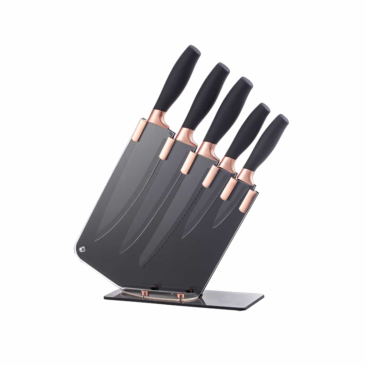 Set De Cuchillos 5 Piezas Con Base Transparente Baker House