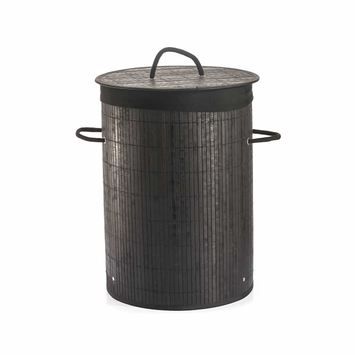 Cesta De Bambu 48 Litros Color Negro Basic Home
