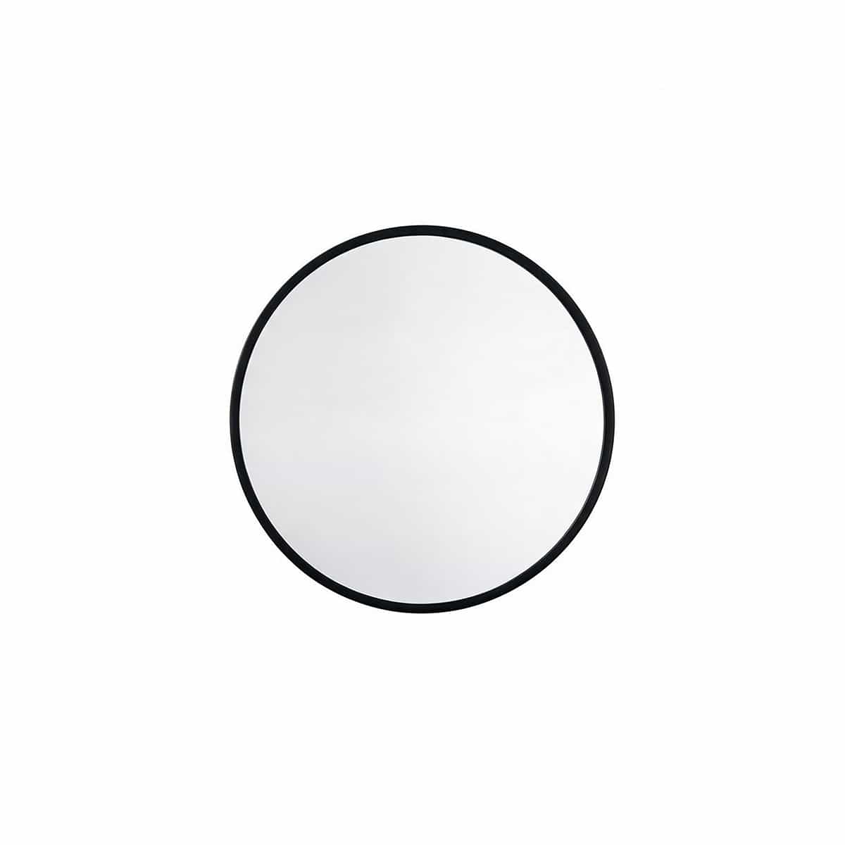 Espejo Redondo De Pared 50 cm Color Negro Basic Home