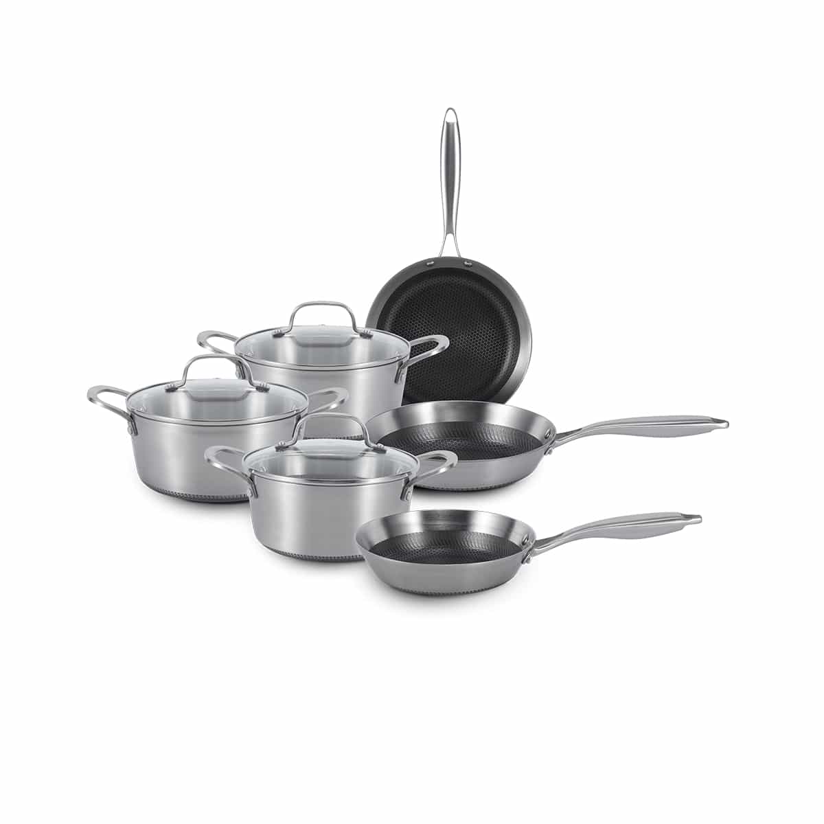 Juego de Ollas de Acero Inoxidable 9 Piezas con Silver de Hamilton Beach