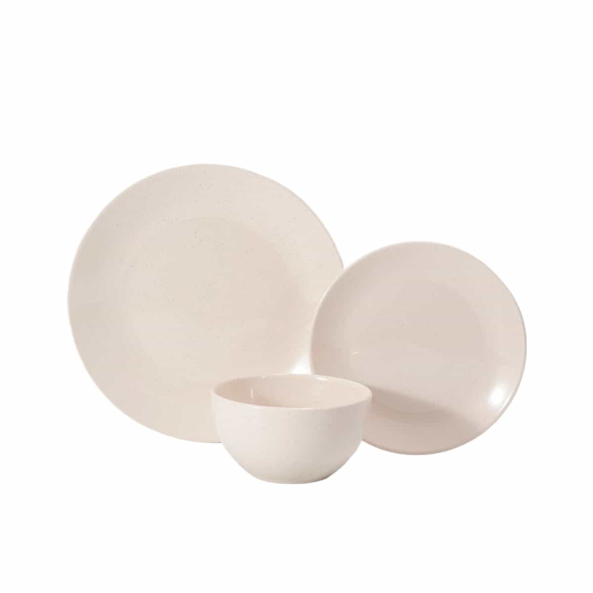 Vajilla Speckled 12 Piezas con Crema Oslo