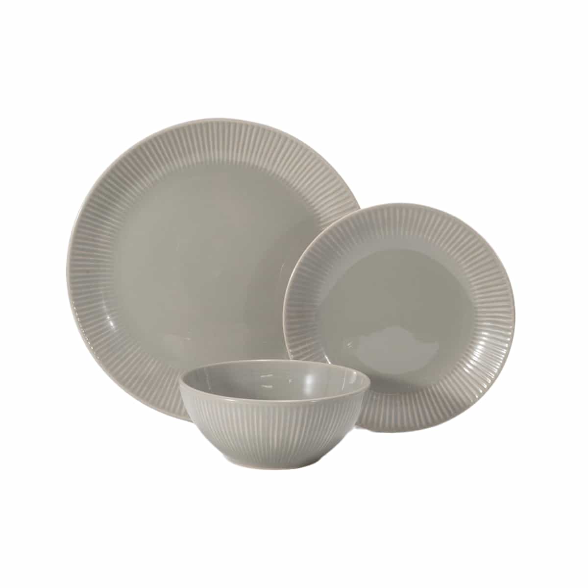 Vajilla Naturelle 12 Piezas color Gris Taupe