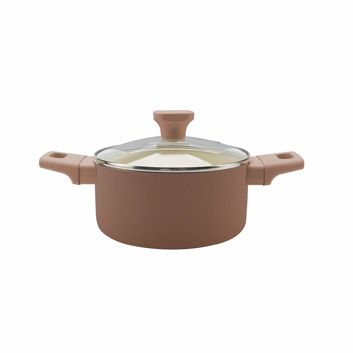 Olla Antiadherente 20 Cm con Tapa Rosado Muse Bremen