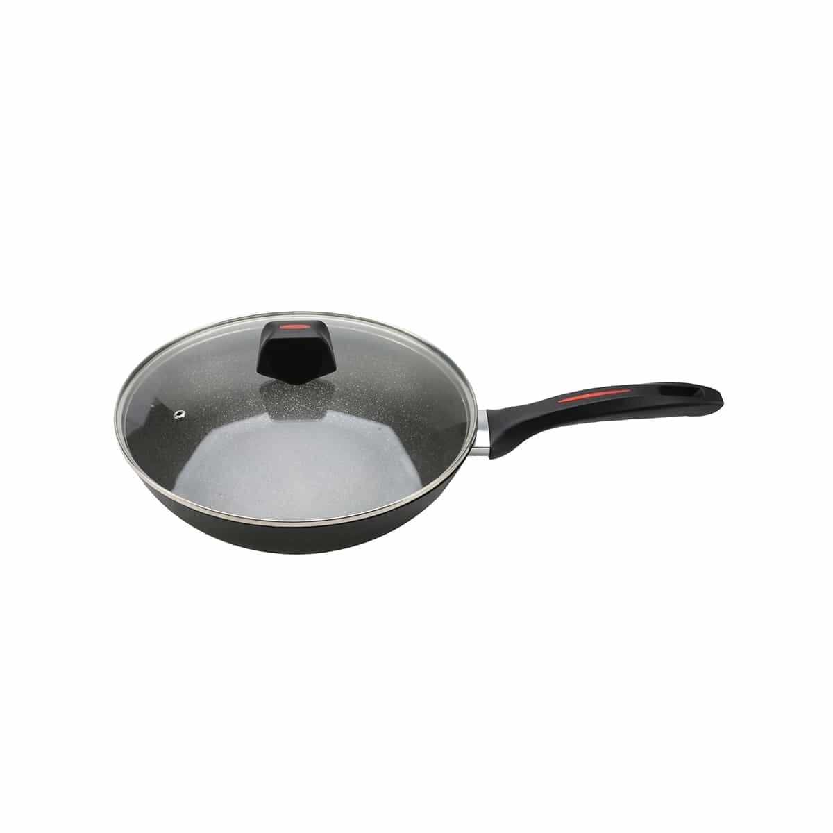 Sartén Tipo Wok Con Tapa Color Negro 32 Cm Bremen