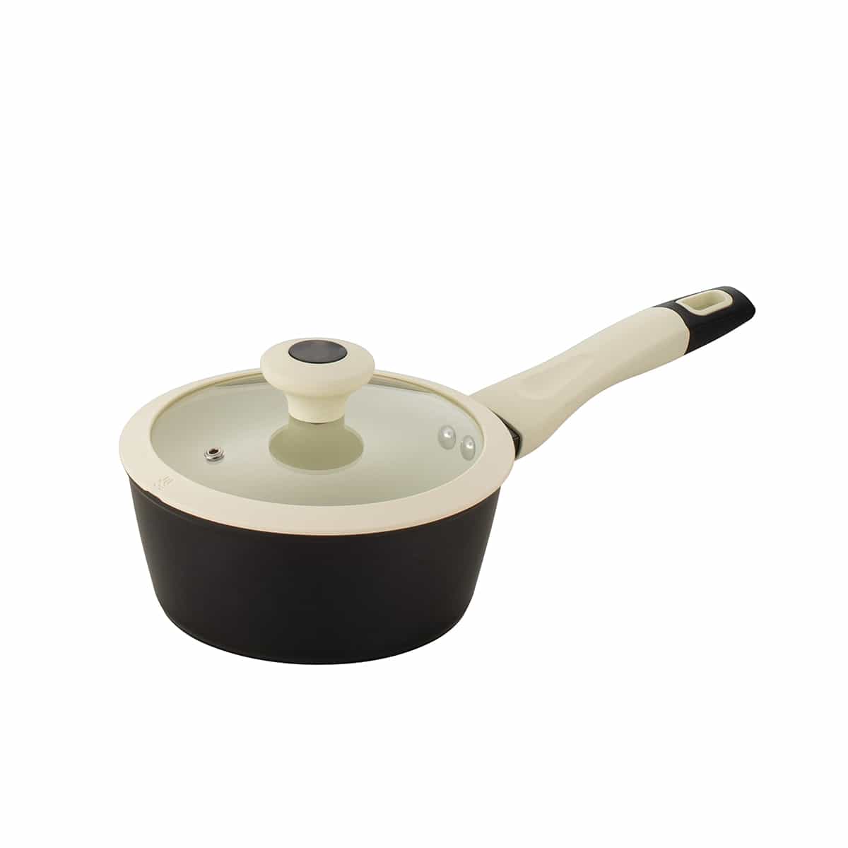 Olla Cerámica De 18 cm Con Tapa Color Negro Bremen