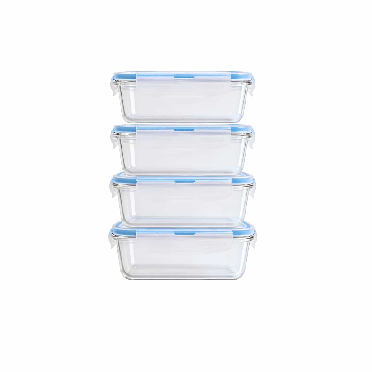 Juego de Recipientes Vidrio Con Tapa 4 Piezas Bremen
