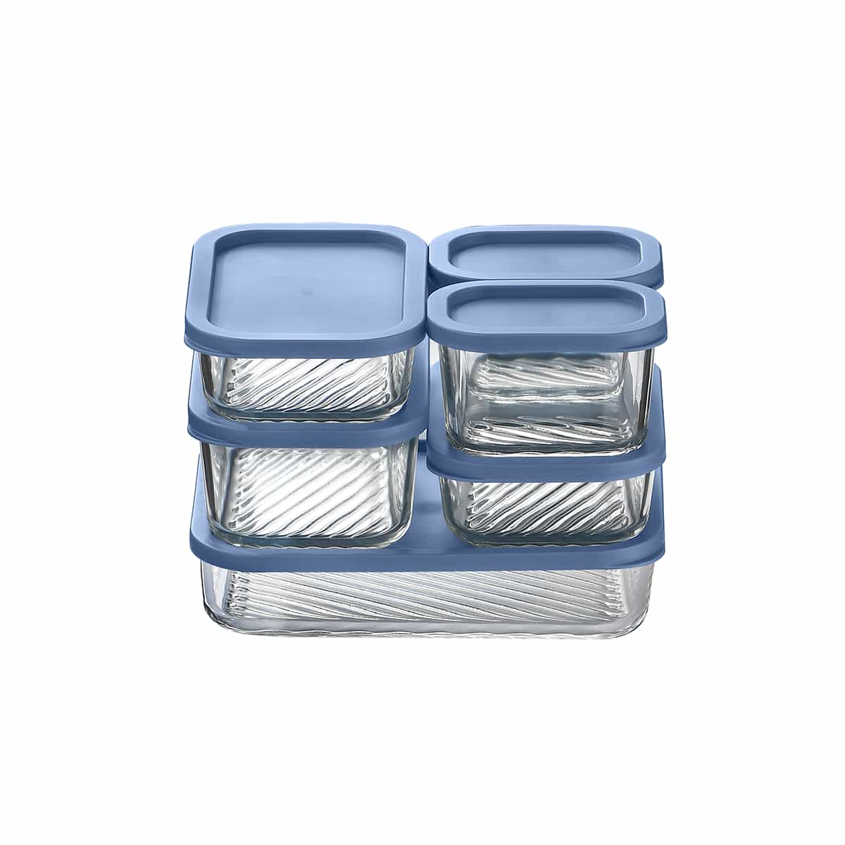 Juego de Recipientes Vidrio con Tapa Hermética 6 Piezas Bremen