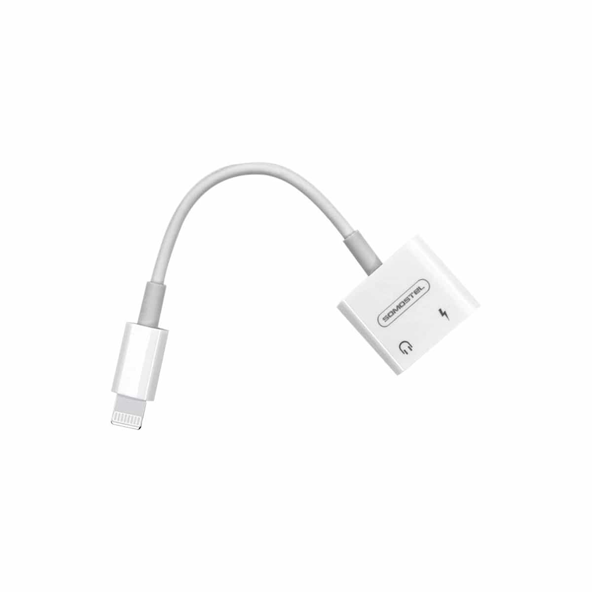 Adaptador De Carga Y Audio Color Blanco Somostel