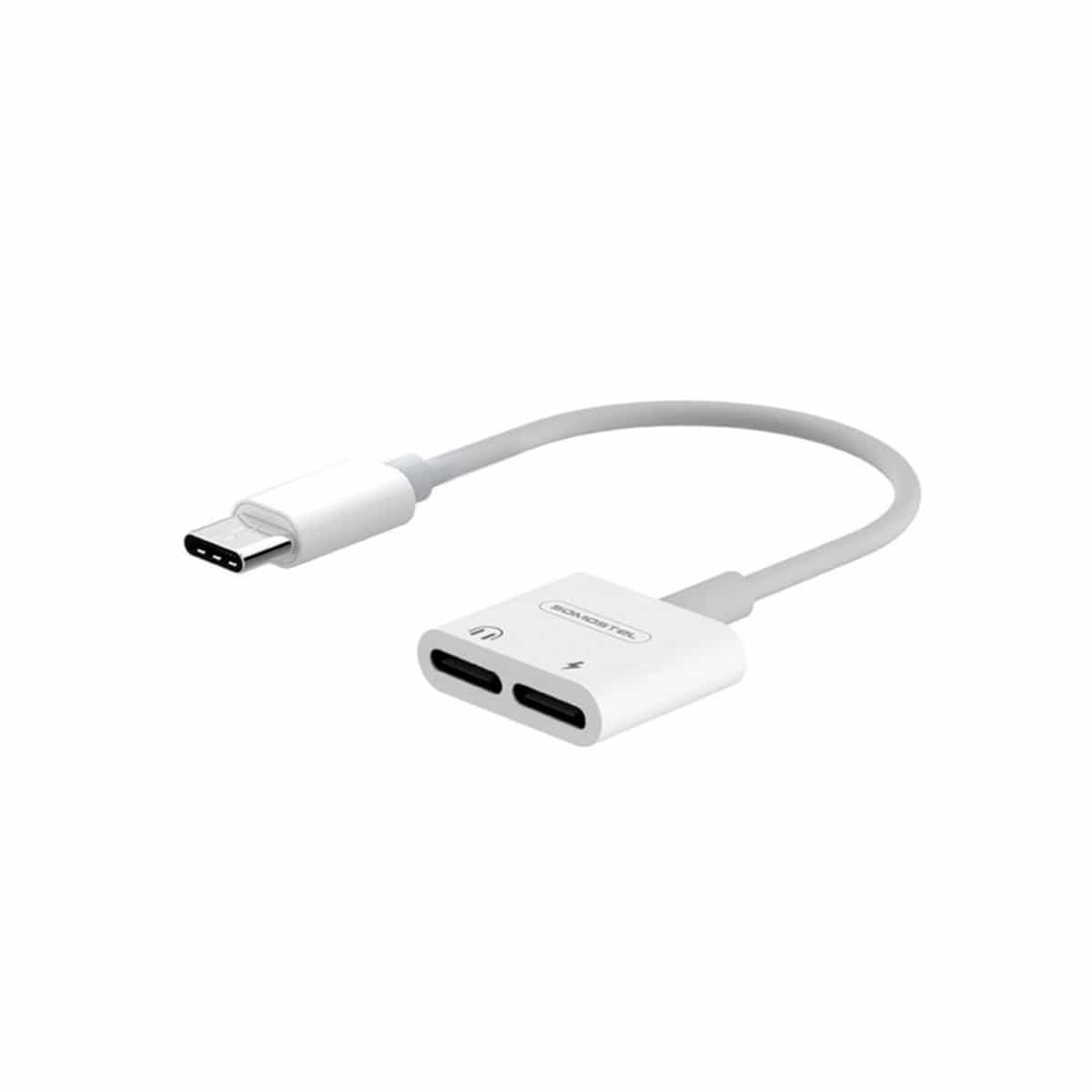 Adaptador de Carga y Audio Color Blanco Somostel