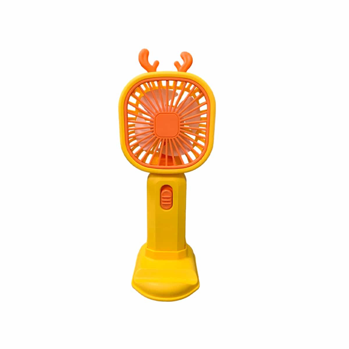 Mini Ventilador Portátil Con Base Color Amarillo Somostel